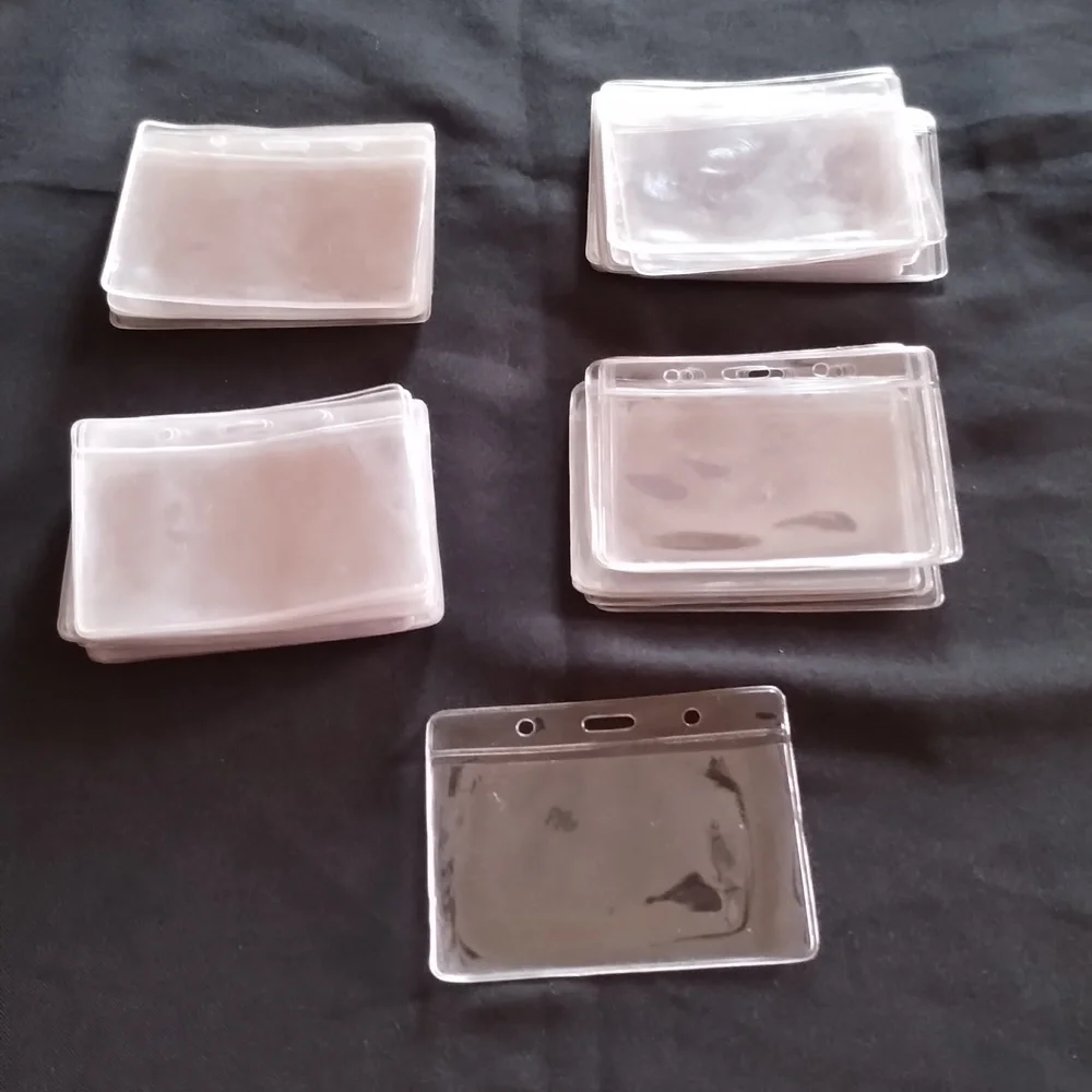 Plastic holders for name tags. Can be used with lanyards I have listed